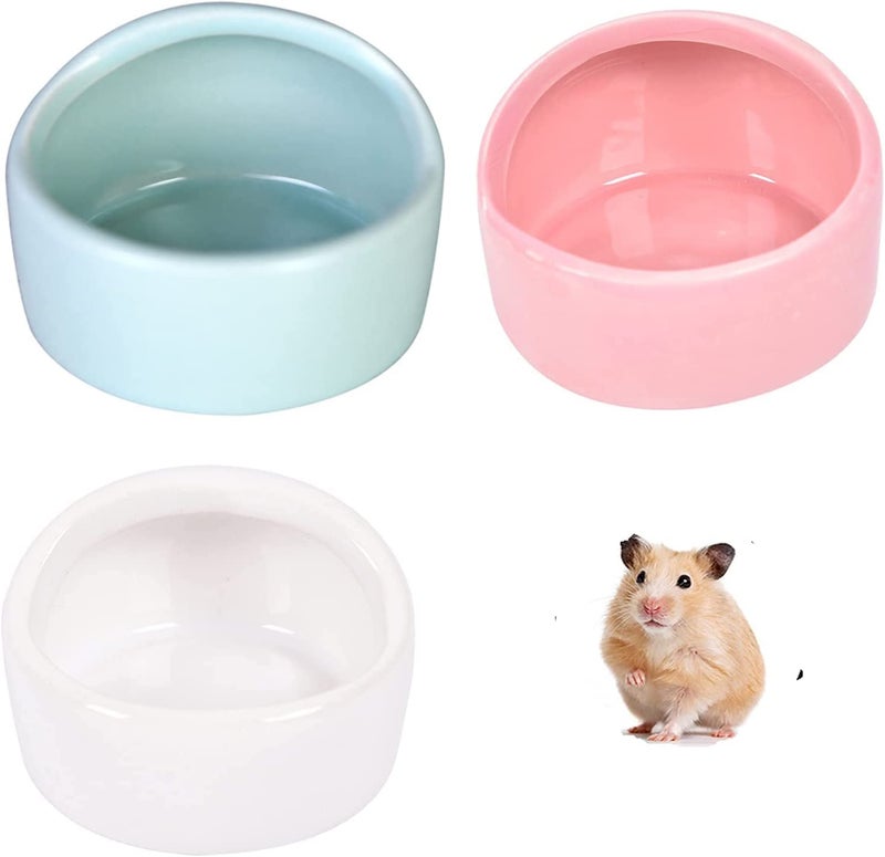 CoscosX 2 Pcs Gradient Side Hamster Ceramic Bowl, Cute Small Animal No Spill No Turnover Food Water Bowl, Suitable for Mouse, Chinchilla, Rat, Gerbil and Dwarf Hamster, Pet Supplies